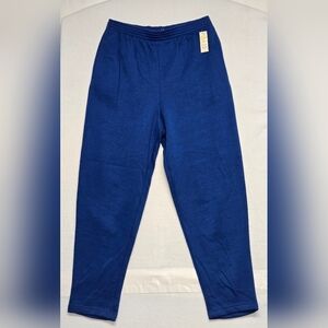 Geoffrey Hunter Sport Sweatpants L Blue Tapered Cut Big Soft Lined Sporty Casual